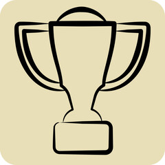 Icon Trophy. related to Equestrian Sport symbol. hand drawn style. design editable