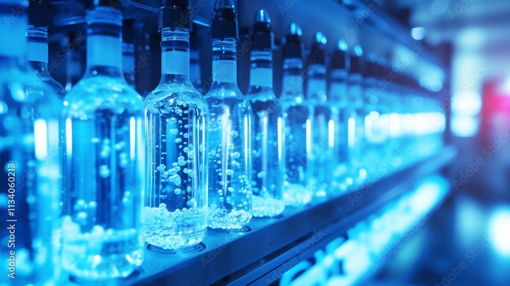 Aufkleber chilled bottled water neatly arranged and stored in an industrial scale unit showcasing the efficien