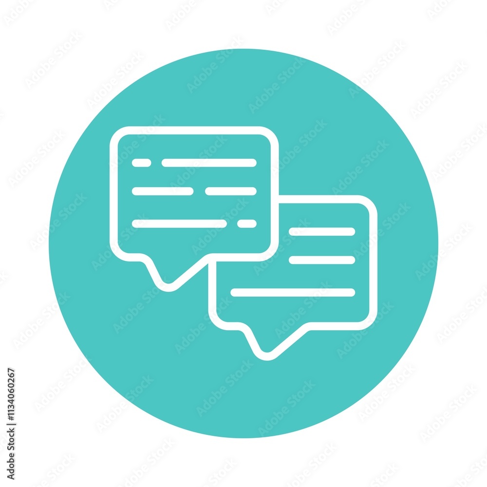 Poster chat vector circle outline icon. eps 10 file