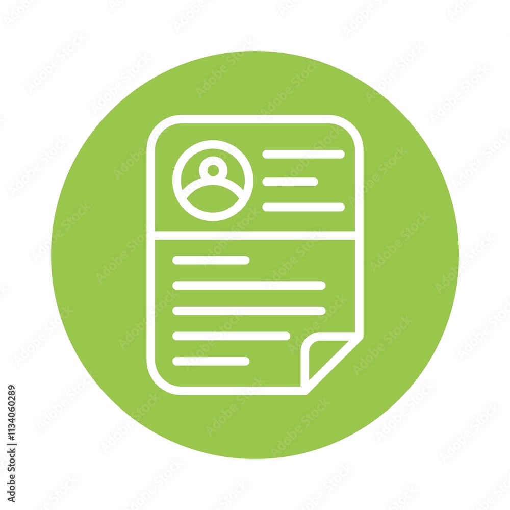 Poster cv vector circle outline icon. eps 10 file
