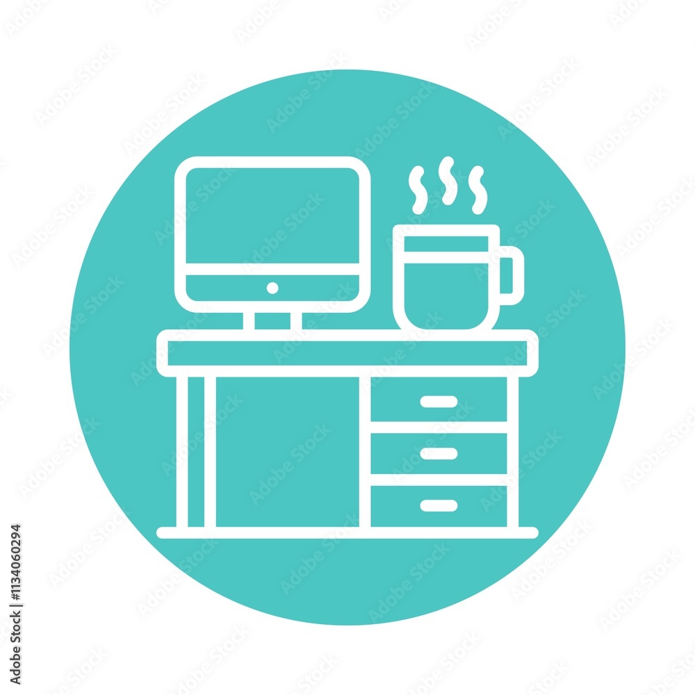 Poster application place vector circle outline icon. eps 10 file