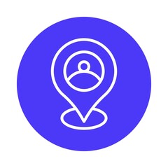 User Location  Vector Circle Outline Icon. Eps 10 File 