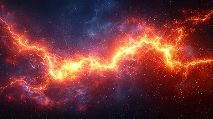 Fototapeta premium Electric Current Crackling Through Sky as Powerful Lightning Bolt