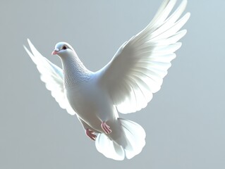 Fototapeta premium White dove flying in the sky