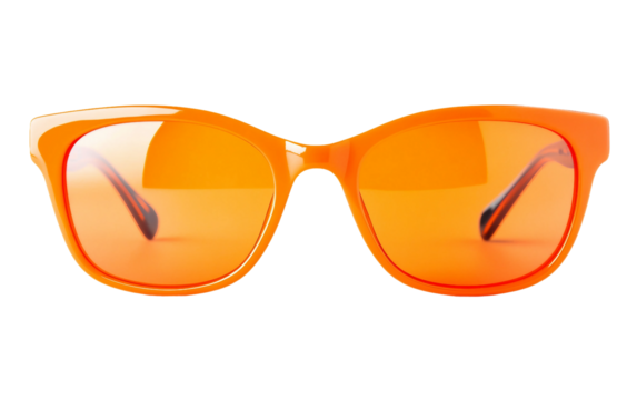 Bright Orange Sunglasses isolated on transparent Background