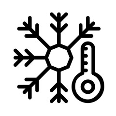 Icon Temperature Snow With Style Outline