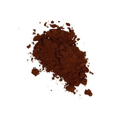 Top view coffee powder isolated