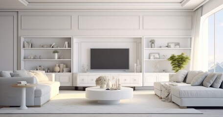 Fototapeta premium beautiful random white family room background