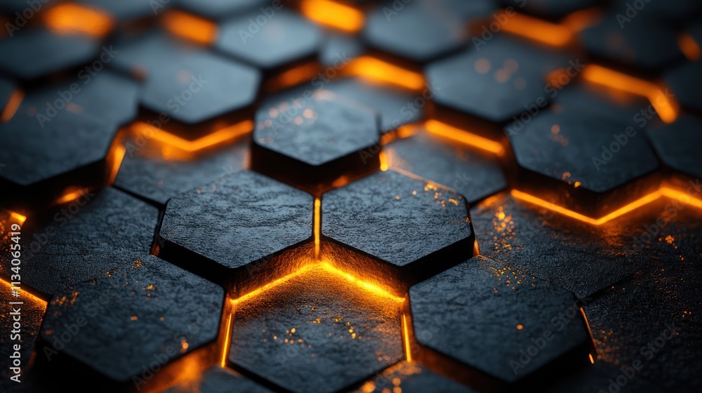 Poster glowing hexagon abstract background
