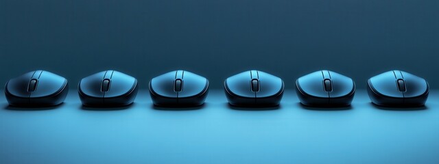 Showcasing multiple wireless mice technology studio product photography minimalist eye-level modern design insights