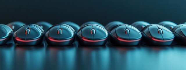 Showcasing modern gaming mice technology hub product showcase digital environment close-up view tech innovation for gamers