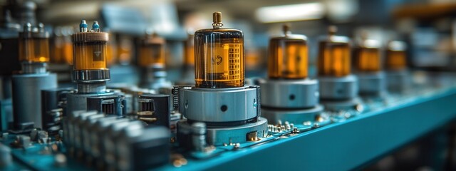 Exploring vintage tube amplifiers in a workshop setting a close-up view of electronic components and circuitry