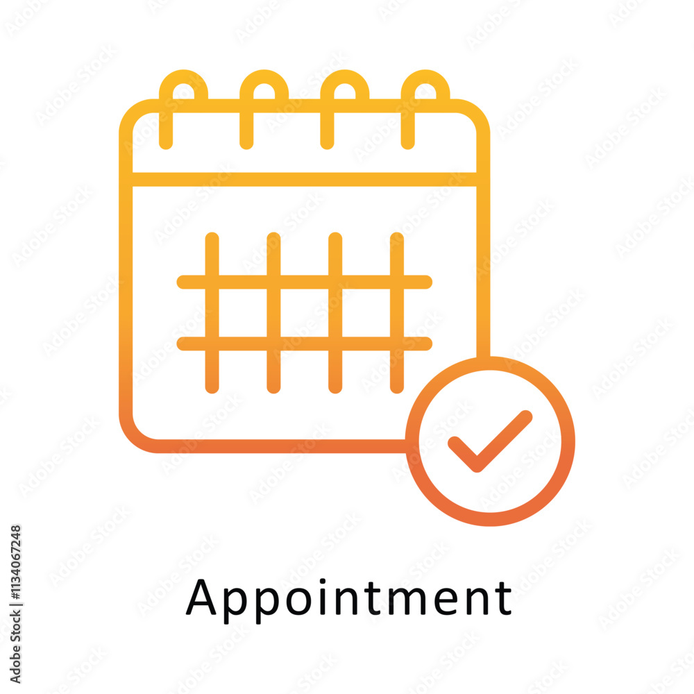 Poster appointment vevtor gradient outline icon. eps 10 file