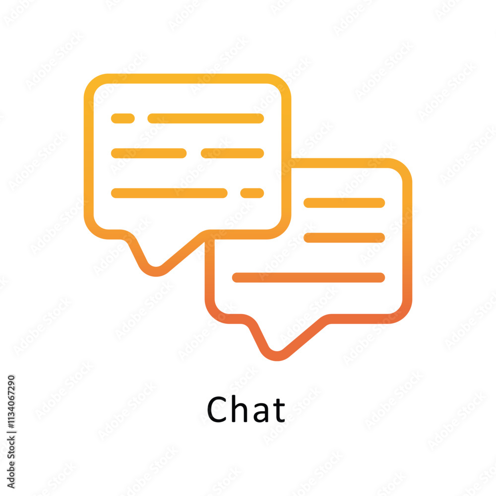 Poster Chat Vevtor Gradient Outline Icon. Eps 10 File 