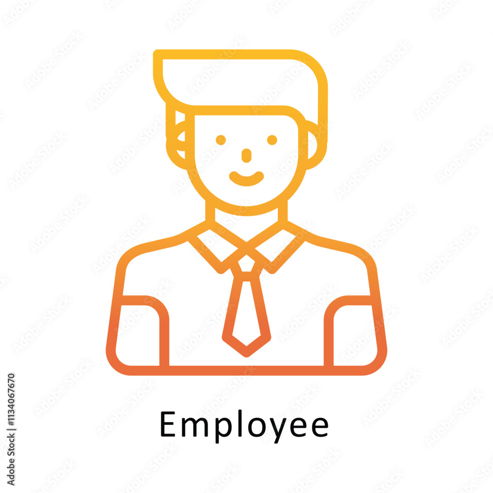 Aufkleber empolyee vevtor gradient outline icon. eps 10 file