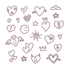 Vector of cute heart doodle