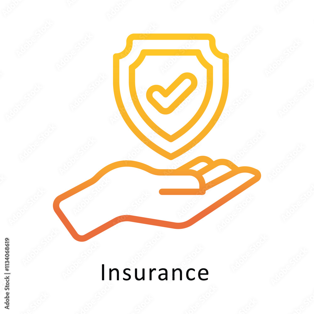 Poster insurance vevtor gradient outline icon. eps 10 file