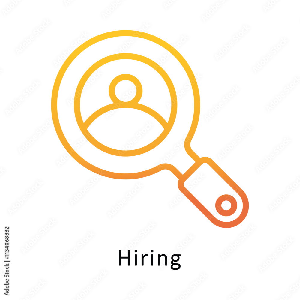 Poster hiring vevtor gradient outline icon. eps 10 file