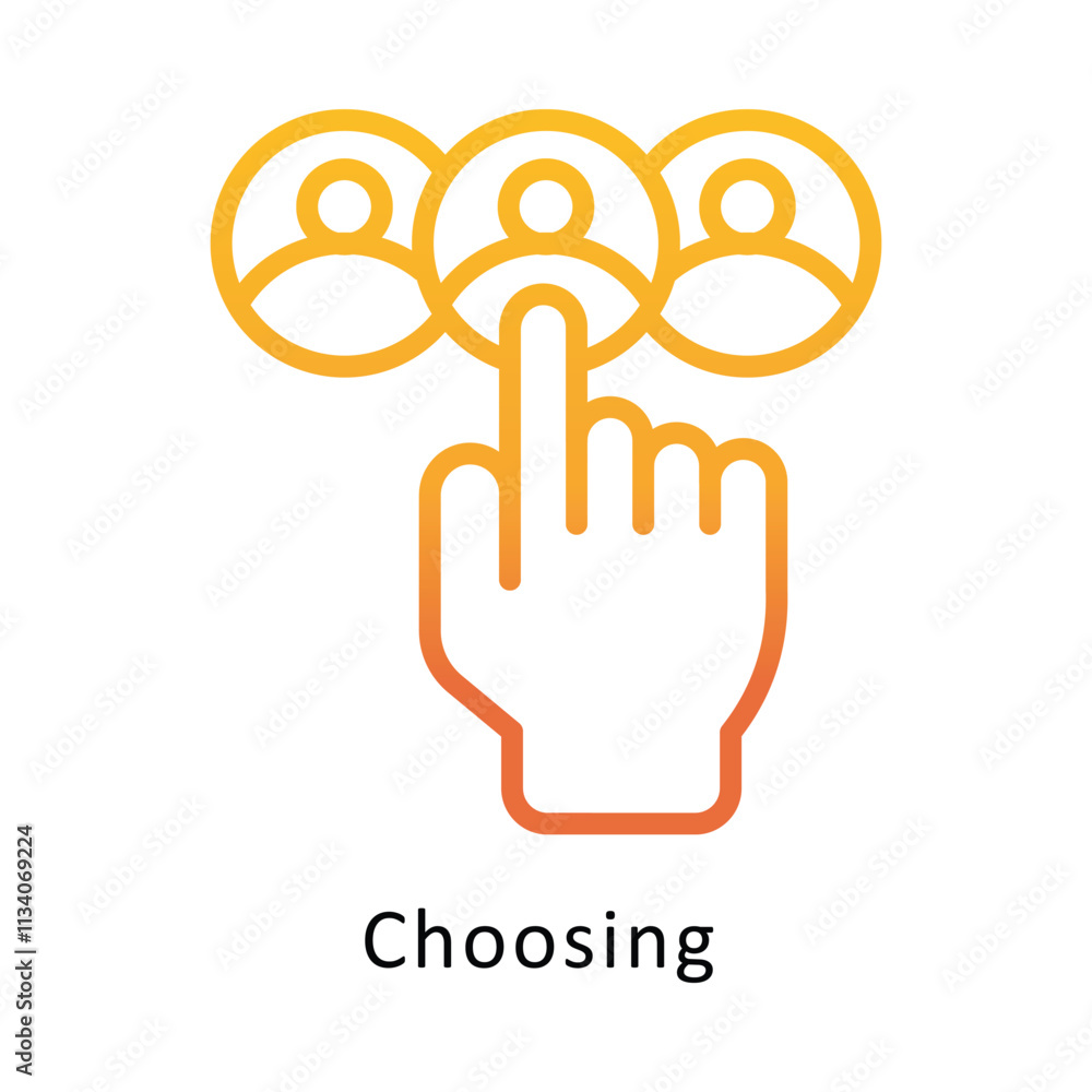 Poster choosing vevtor gradient outline icon. eps 10 file