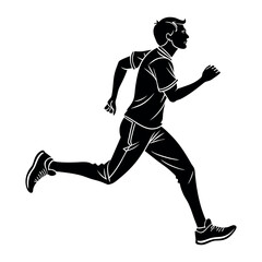 silhouette of a man running
