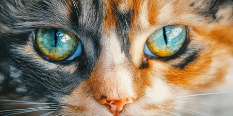 Close-up of cat with blue eyes