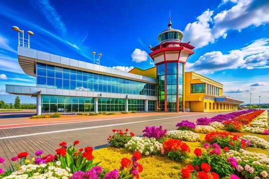 Kurumoch Airport Summer Sunny Day - Front View, High Detail