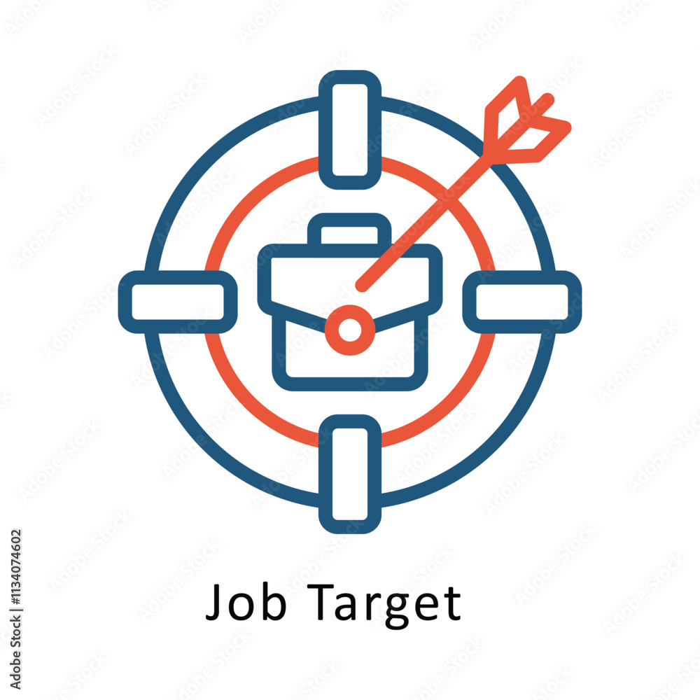 Poster job target vector two color icon. eps 10 file
