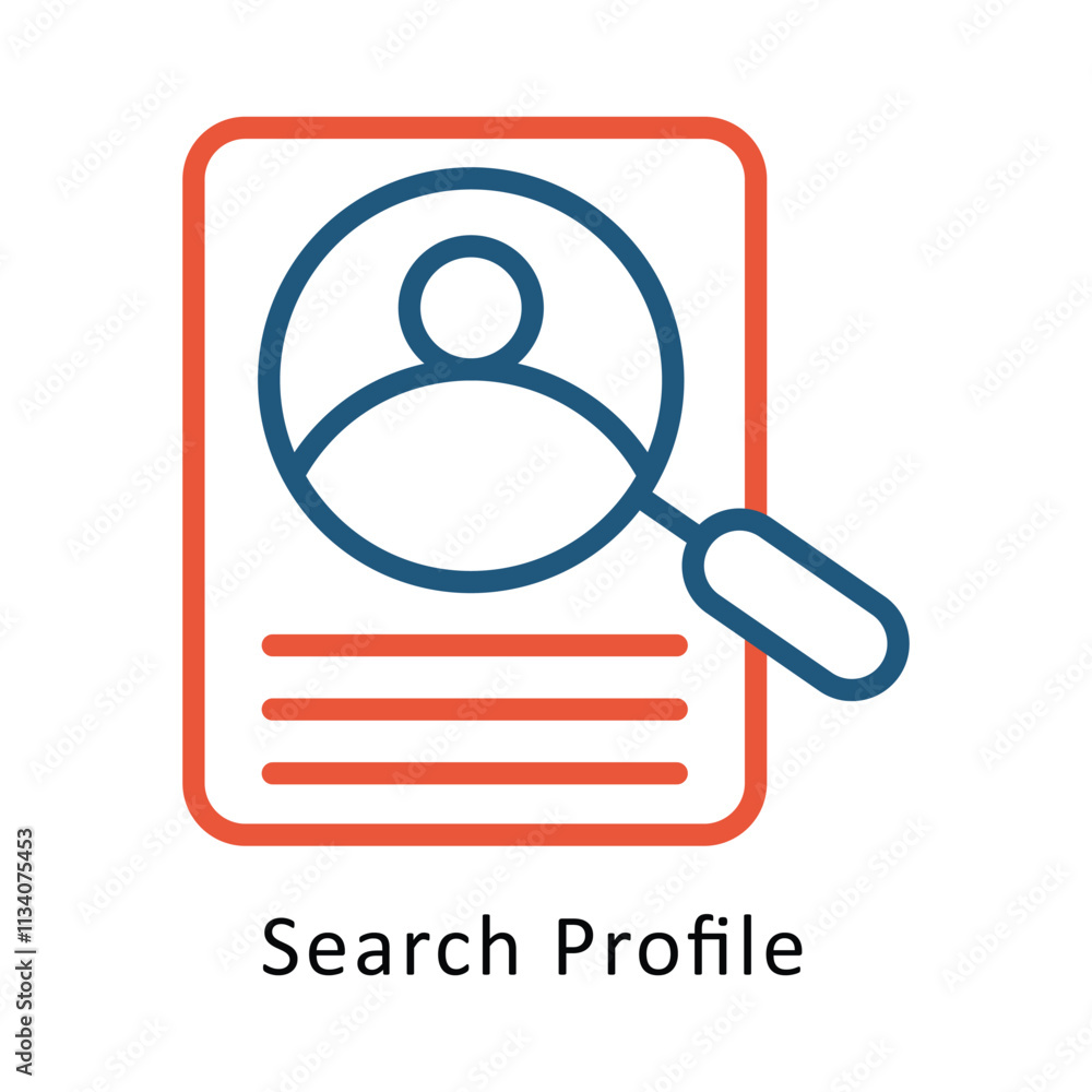 Poster search profile vector two color icon. eps 10 file