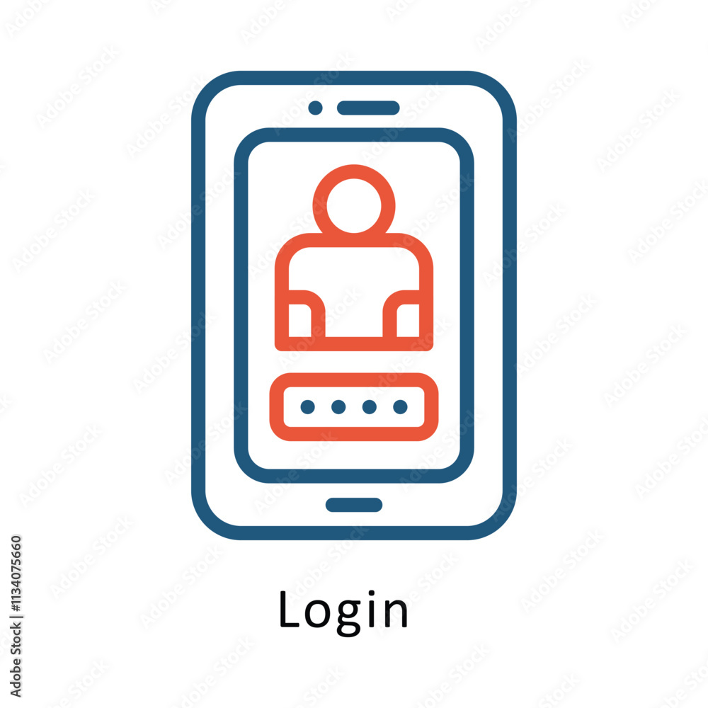 Poster login vector two color icon. eps 10 file
