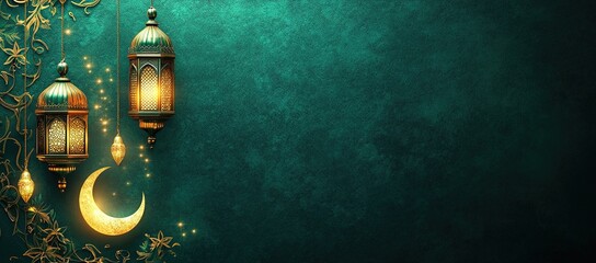 Holy Ramadan Kareem moon. Month of fasting for Muslims.illustration