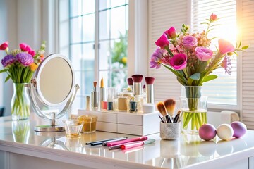 Skincare & Makeup Vanity - Elegant & Clean Arrangement