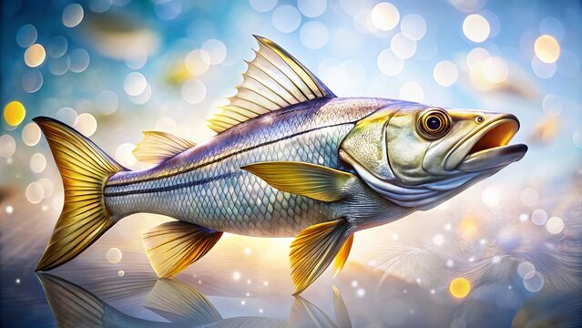 Snook Fish Silhouette Macro Photography White Background