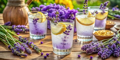 Sparkling Lavender Lemonade: Summer Refreshment, Healthy Drink, Vintage Photo