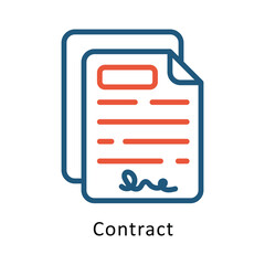 Contract Vector Two Color Icon. Eps 10 File 