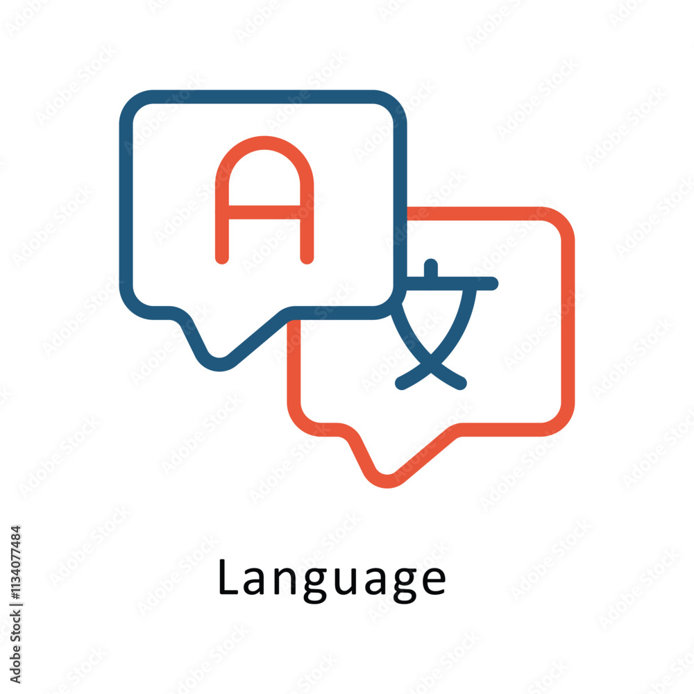 Poster language vector two color icon. eps 10 file