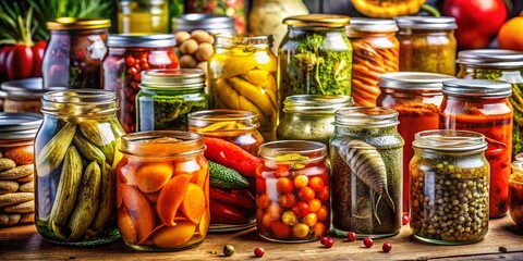 Tilt-Shift Jars, Cans, Labels - Food Illustration