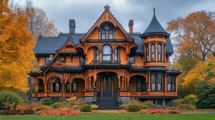 Fototapeta premium Victorian house with intricate woodwork.
