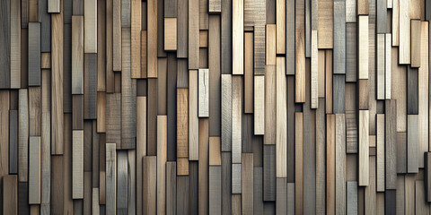 Abstract wooden panel background with varied textures and tones.