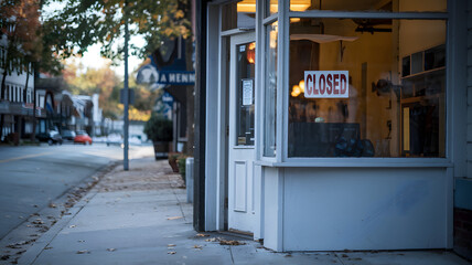 Naklejka premium Closed small business storefront with a 