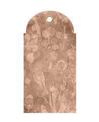 hang tag brown paper berry print pattern with hole punch gold eyelet grommet ring 