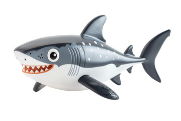 Naklejka premium Cartoon Shark Swims Gracefully Isolated on PNG Transparent Background