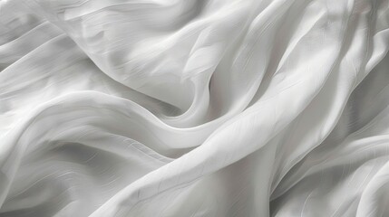 Fototapeta premium Smooth white fabric texture with flowing folds and gentle curves