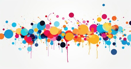beautiful vector background with colorful splashes and bubbles on white. A beautiful background, banner design with white space in the center for text or logo