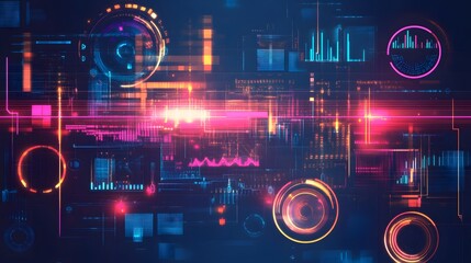 Immersive Metaverse Environment with Floating UI Panels, Digital Data Streams, Neon Colors, and Abstract Geometry, Representing a Sci-Fi Cyberspace, Infinite Horizon, and 2025 Futuristic Theme