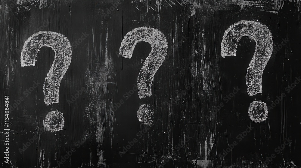 Poster exploring unanswered questions classroom setting visual content educational environment eye level cu