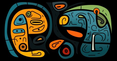 beautiful vector illustration of two abstract shapes