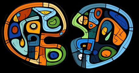 Fototapeta premium beautiful vector illustration of two abstract shapes