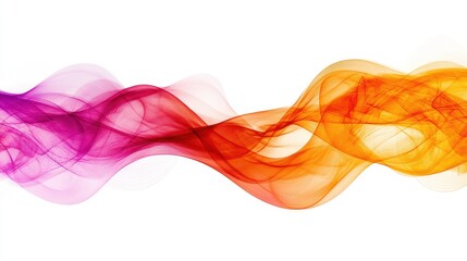 Glowing Waves of Color on Clean Background