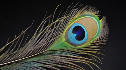 Obraz premium Close-up of the eyespot on a peacock feather- greenleaf kansas united states of america