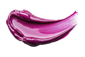 Purple Paint Smear Flows Smoothly Isolated on PNG Transparent Background